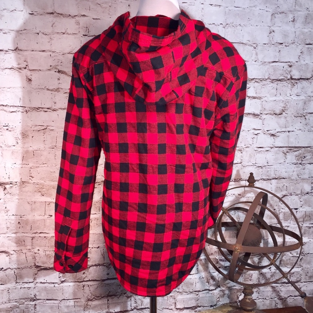 Buffalo Check Button Down Jacket With Hood - image 5